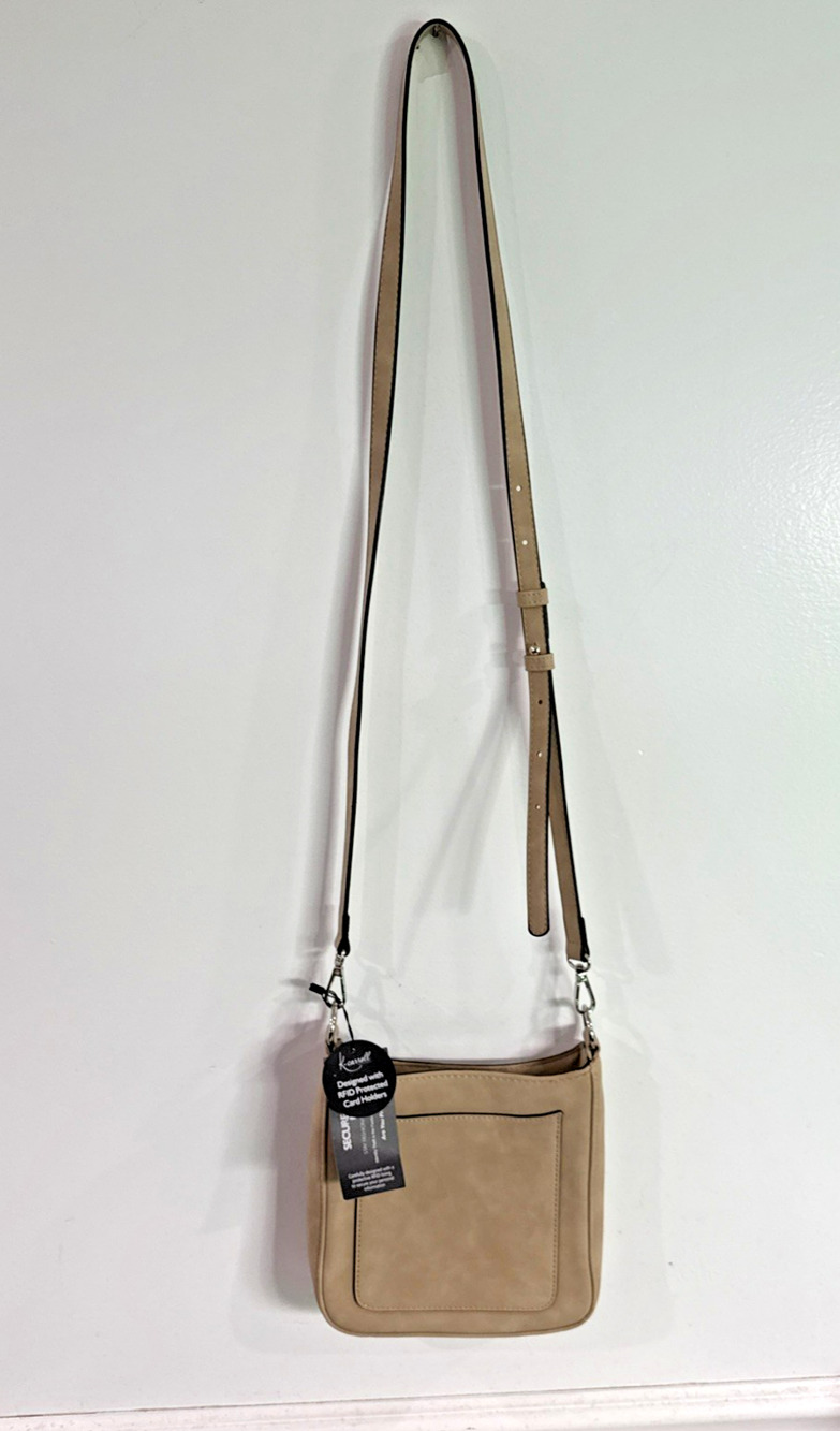 K Carroll Crossbody Bag Purse Taupe RFID 764111 NWT